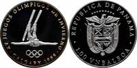 1 balboa Panama 1 balboa 1988, PROOF, XV Olympic Winter Games - Freestyle skiing silver -
