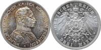 3 mark Prussia 3 mark 1914, UNC, Emperor Wilhelm II (1888 - 1918) silver coin -