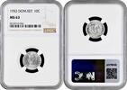 10 centavos Dominican Republic 10 centavos 1953, NGC MS63, Dominican Republic (1937-2020) -