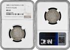 25 centavos Guatemala 25 centavos 1882 E, NGC MS63, Peso (1859 - 1925) Top Pop 1/0 -