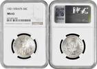 50 cents Straits Settlements 50 cents 1921, NGC MS63, King George V (1911 - 1935) -