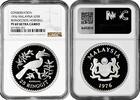 25 ringgit Malaysia 25 ringgit 1976, NGC PF69 UC, Conservation - Rhinoceros hornbill -