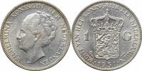 1 gulden Netherlands 1 gulden 1931, UNC, Queen Wilhelmina (1890 - 1948) silver coin -