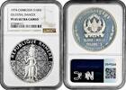 10000 riels Cambodia 10000 riels 1974, NGC PF65 UC, Celestial Dancer silver coin -