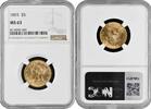 5 dollars USA 5 dollars 1893, NGC MS63, United States of America (1859 - 1909) gold coin -
