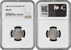 4 skilling Denmark 4 skilling 1807 MF, NGC MS63, Christian VII (1766 - 1808) silver coin -
