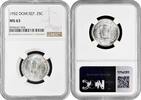 25 centavos Dominican Republic 25 centavos 1952, NGC MS63, Republic (1937 - 2023) silver -