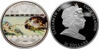 20 dollars Cook Islands 20 dollars 2008, PROOF, Creation of Adam, Michelangelo w/o stones -