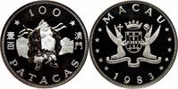 100 patacas Macau 100 patacas 1983, BU, Chinese Zodiac - Year of Pig silver coin BOX/COA -
