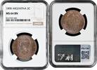 2 centavos Argentina 2 centavos 1890, NGC MS64 BN, Argentine Peso (1881 - 1969) Top Pop -