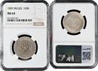 100 reis Brazil 100 reis 1889, NGC MS64, First Republic (1889 - 1942) -