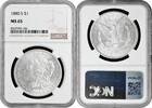 1 Dollar USA 1 Dollar 1880 S, NGC MS65, Morgan Dollar silver coin -