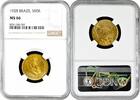 500 reis Brazil 500 reis 1928, NGC MS66, First Republic (1889 - 1942) -