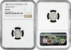 1/2 real Guatemala 1/2 real 1880/770 E, NGC MS64 MEDIO REAL, Real (1838 - 1912) -