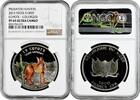 1000 francs Niger 1000 francs 2013, NGC PF69 UC, Predators - Coyote colorized silver coin -