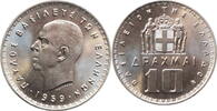 10 drachmai Greece 10 drachmai 1959, BU, King Paul I (1954 - 1965) -