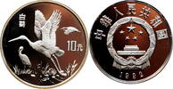 China 10 yuan 1992, PROOF, Endangered Animals - White Stork -