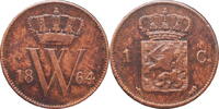  Netherlands   1864, XF,  King William III (1849 - 1890)  1 cent 1864 