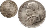 20 baiocchi Papal States 20 baiocchi 1864 XVIII R, UNC, Pope Pius IX (1846 - 1878) -