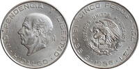 5 pesos Mexico 5 pesos 1956, UNC, Independence hero Miguel Hidalgo y Costilla -