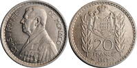 20 francs Monaco 20 francs 1947, UNC, Prince Louis II (1922 - 1949) -