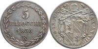 5 baiocchi Papal States 5 baiocchi 1858 XIIIR, AU, Pope Pius IX (1846 - 1878) -