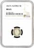 5 kreuzer Austria 5 kreuzer 1867 A, NGC MS65, Franz Joseph I (1848 - 1916) Top Pop 1/0 -
