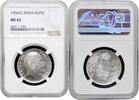 1 rupee India - British 1 rupee 1906 (С), NGC MS62, King Edward VII (1902 - 1910) -