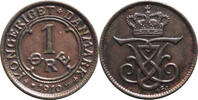 ore Denmark 1 ore 1910 VBP, XF, King Frederick VIII (1906 - 1912) -