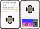 1 peso Colombia 1 peso 1907 AM, NGC MS62, República de Colombia (1886 - 1914) -