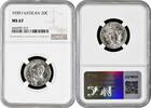 20 centesimi Vatican City 20 centesimi 1939, NGC MS67, Pius XII (1939 - 1958) Top Pop 2/0 -