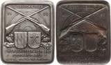 Regensburg, Stadt Einseitige hohlgeprägte versilberte Bronzeplakette 1924 Zimmerschützen - Verband Donaugau, auf das II. Gauschiessen Sehr selten, EF