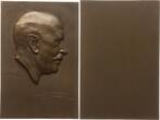 Österreich, Stadt Wien Einseitige Bronzeplakette 1927 v. Andre Roder, a.d. Mediziner und Immunologen Dr. Gustav Paul, 1859 - 1935 Sehr selten, UNC-, mattiert