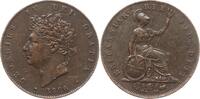 Großbritannien 1/2 Penny George IV., 1820 - 1830, schief stehende 6 in der Jahreszahl -