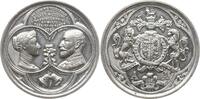 Großbritannien Zinnmedaille Victoria, 1837-1901, Silberhochzeit v. Albert, Prince of Wales und Alexandra -