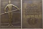 Deutschland, Weimarer Republik, Stadt Leipzig Große Bronzeplakette 1931 (Gravur) v. Eyermann, Leipziger Regatta Verein, Ruder Regatta Leipzig EF