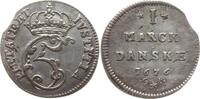 1 Mark 1676 Dänemark, Königreich Christian V., 1670 - 1699, Kopenhagen Besser als sehr schön, kl. ZE, winz. SF im Feld
