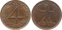 Deutsches Reich, Weimarer Republik 4 Pfennig 1932 D AU