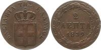 Griechenland, Königreich 2 Lepta 1839 Otto von Bayern, 1832 - 1862 VF, winz. RF
