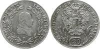 RDR, Haus Habsburg, Ungarn 20 Kreuzer 1792 B Leopold II., 1790 - 1792, Kremnitz VF, min. justiert