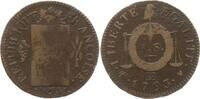 Frankreich, Convention 1 Sol aux Balances Straßburg, Bronze (cuivre) -