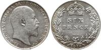 Großbritannien, Königreich 6 Pence Edward VII., 1901 - 1910 -
