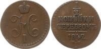 Russland 1/2 Kopeke 1842 EM Nikolaus I., 1825 - 1855, Ekaterinburg VF-, kl. RF