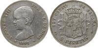 Spanien, Königreich 2 Pesetas 1892 *18-92 PGM Alfonso XIII., 1886 - 1941, Madrid VF+, winz. RF