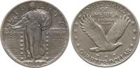USA Standing Liberty Quarter (1/4 Dollar) 1918 aEF / VF-EF, kl. Kr., feine Patina