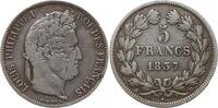 Frankreich, Königreich 5 Francs 1837 D Louis Philippe I., 1830 - 1848, Lyon Sehr seltener Jahrgang, VF