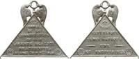 Frankreich, 2. Republik, Revolution Dreieckige Zinnmedaille Formule de la Constitution de 1848, Séance du 7 7bre 1848 -