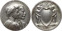 München, Stadt Versilberte Bronzemedaille o.J. (1902) v. Gube, Jacob Hirsch, Münzhändler, 1874-1955, Hochzeit mit Hedwig Hirschfelder Äußerst sel...