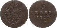 Sachsen, Königreich, Polen, Herzogtum Warschau 3 Grosze Friedrich August I., als Herzog von Warschau, 1807 - 1815 -