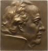 Personenmedaillen - Schriftsteller und Dichter Einseitige Bronzeplakette v. Hofner, auf Johann Wolfgang von Goethe, 1749 - 1832 -